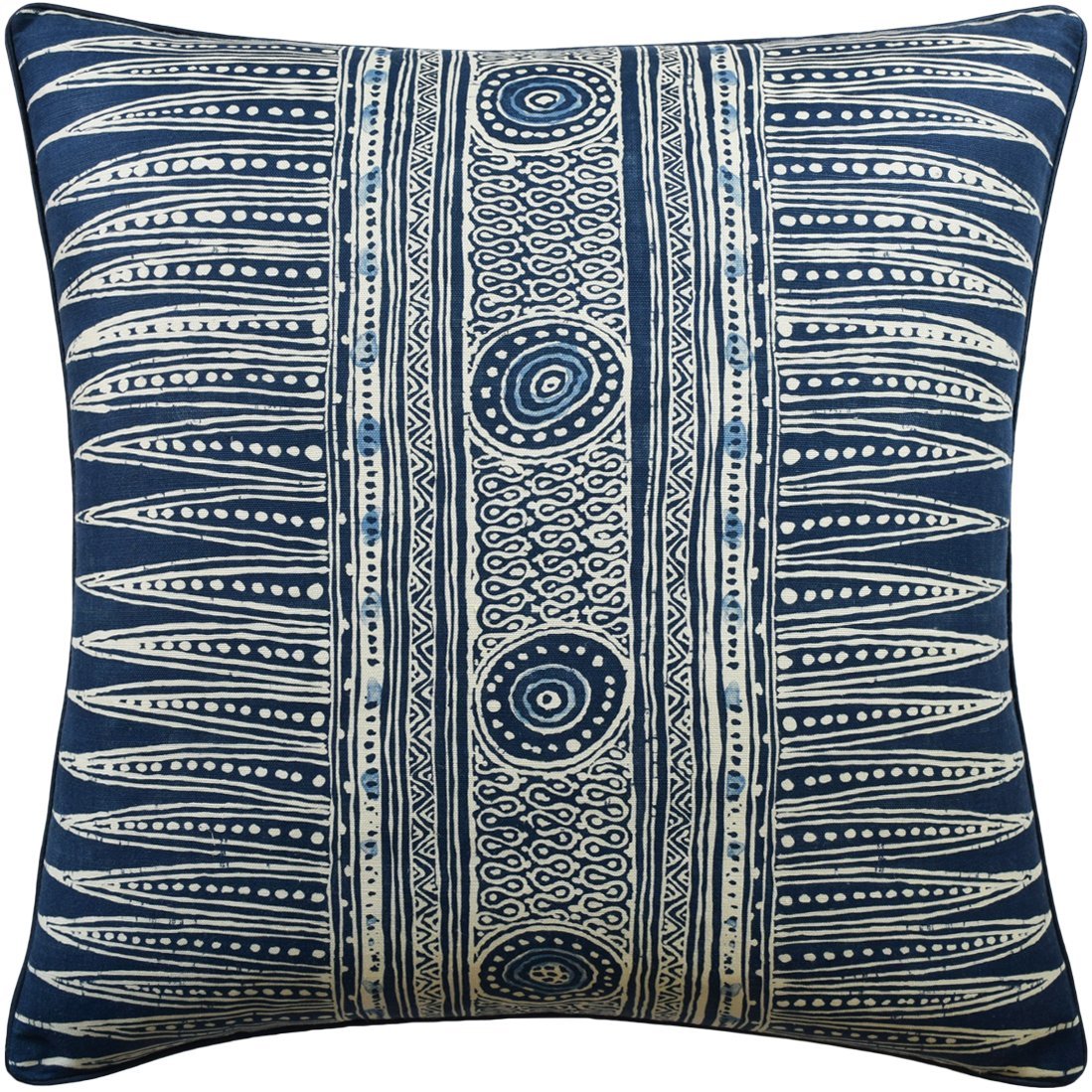 Ryan Studio Indian Zag Indigo Pillow - Fig Linens and Home