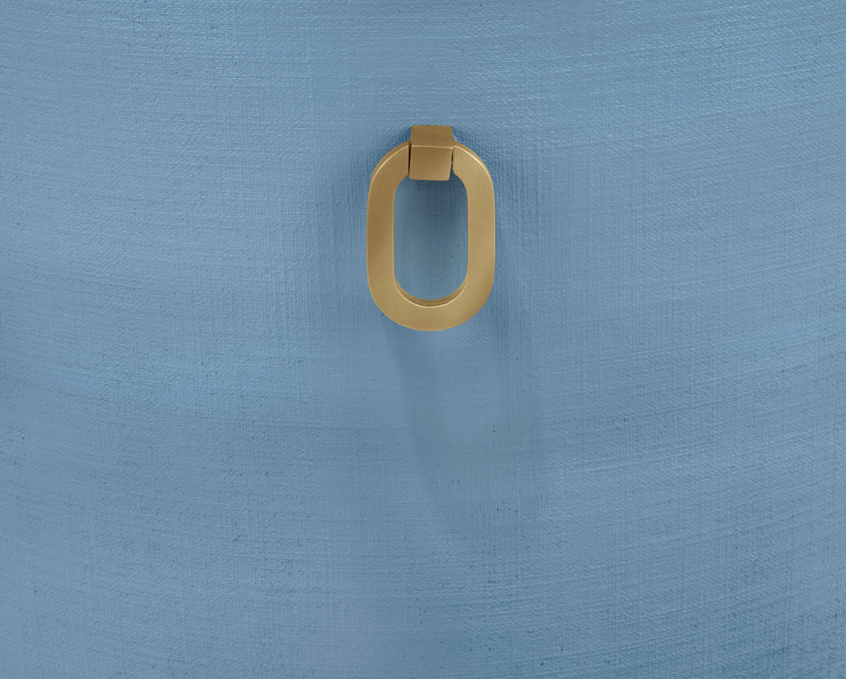 Sadie Light Blue Dining Chair by Worlds Away | Detail of Hardware at Fig Linens and Home
