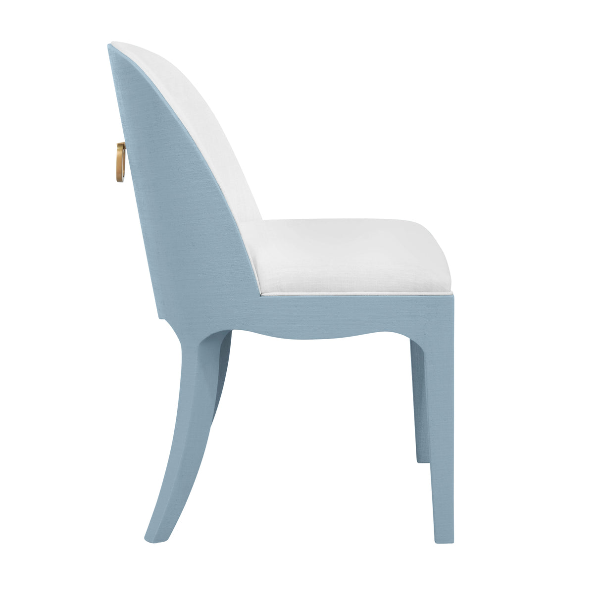 Sadie Light Blue Dining Chair by Worlds Away | Side View at Fig Linens and Home