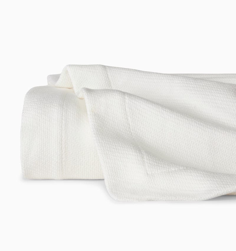 Allegra Blanket in Oyster by Sferra | Folded Cotton Blanket in Neutral Color