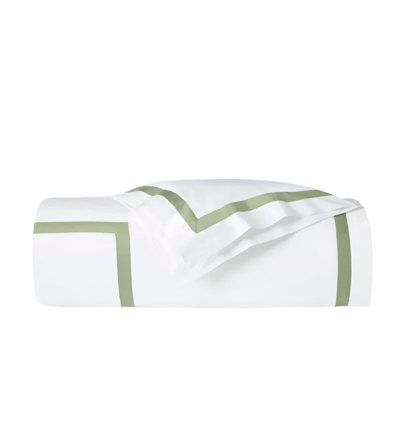 Duvet Cover - Sferra Estate Bedding in White and Willow at Fig Linens and Home