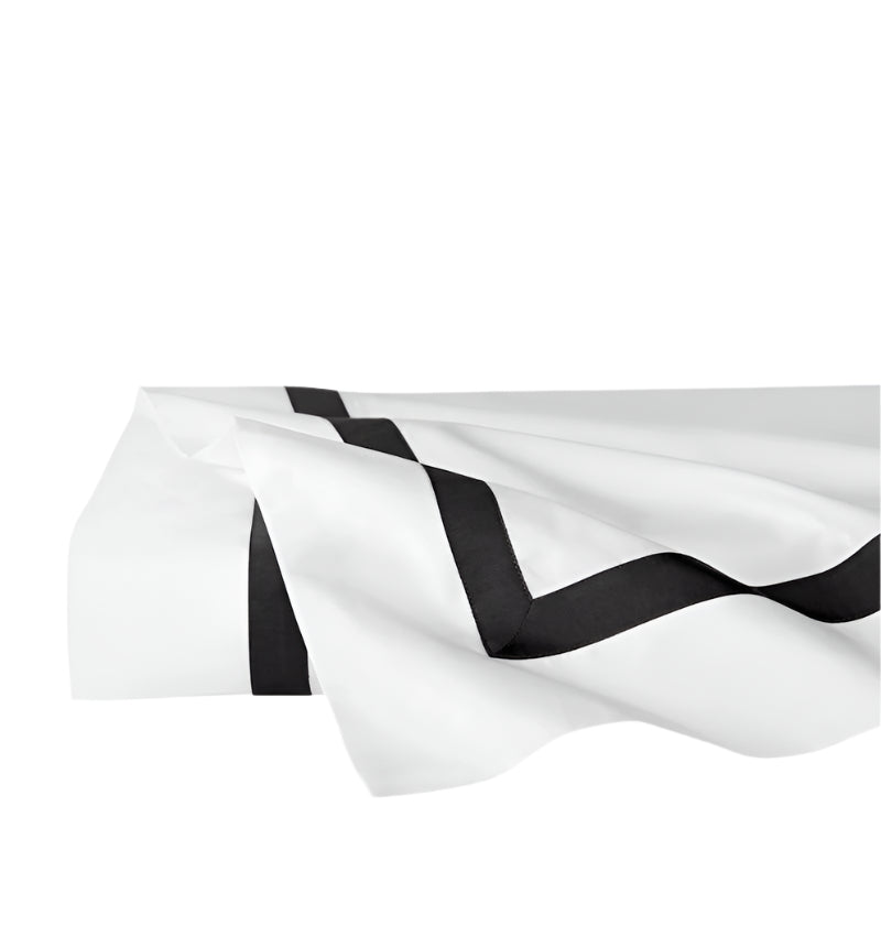 Flat Sheet - Sferra Estate Bedding in White and Black at Fig Linens and Home