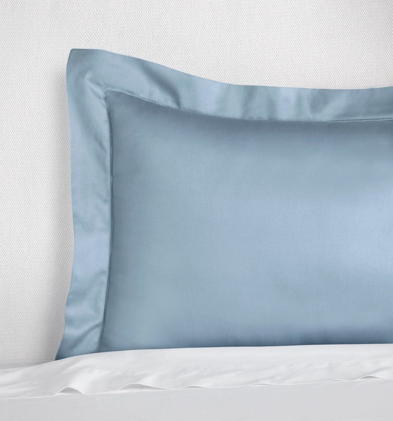 Pillow Sham - Fiona Sea Blue Cotton Sateen Bedding Collection by Sferra Linens