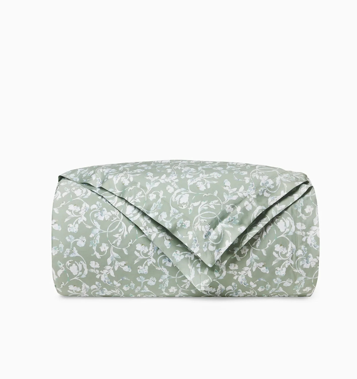 Fronda Duvet Cover by Sferra Linens in Sage at Fig Linens and Home - 6