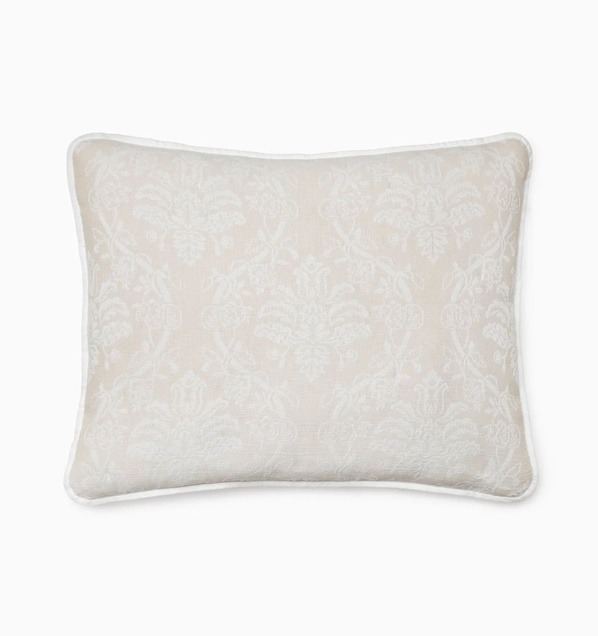 Isabella Jacquard Sham by Sferra x Scalamandre in White/Sand at Fig Linens and Home - 1