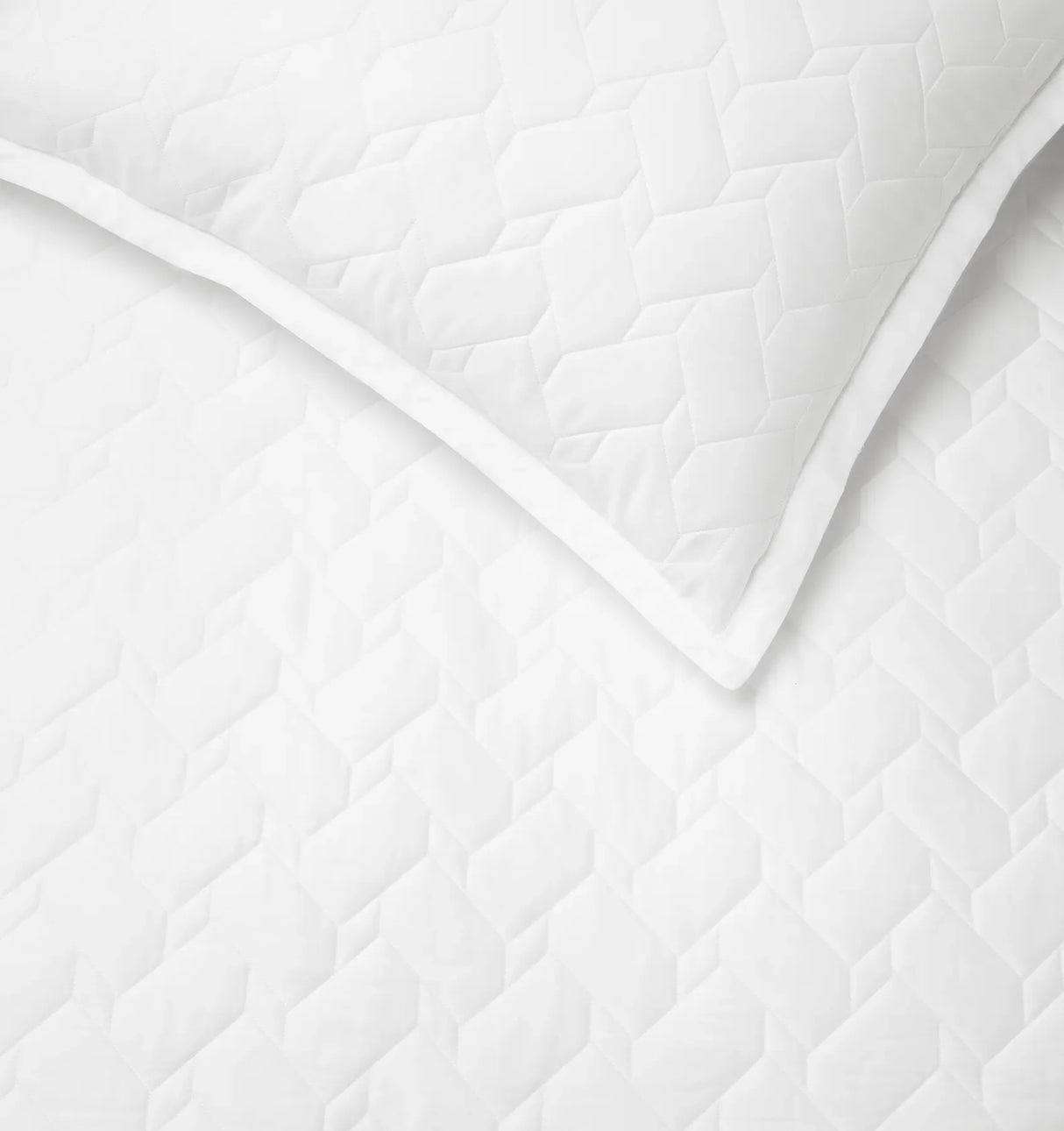 Palatino Quilt by Sferra Linens in White at Fig Linens and Home - 1