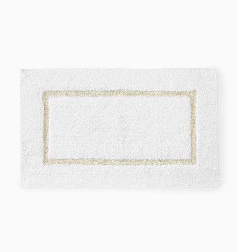 Lindo Bath Rug in White and Bisque by Sferra - Non-skid backing Bathroom Rug - Image 2
