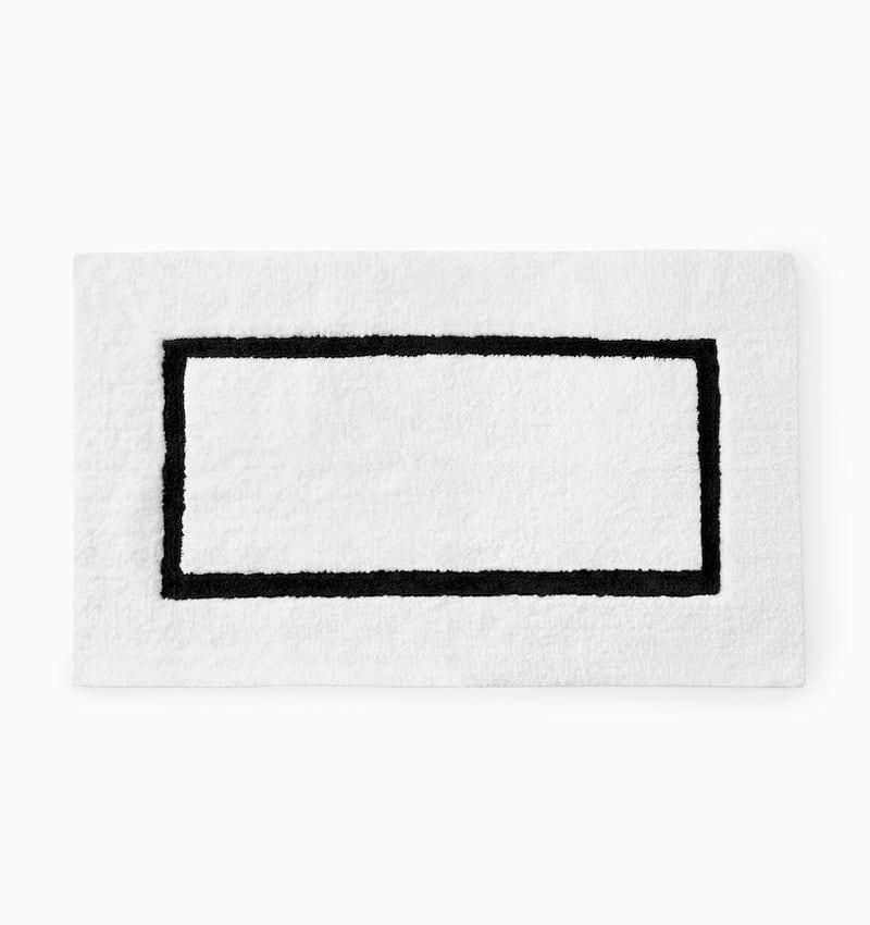 Lindo Bath Rug in White and Black by Sferra - Non-skid backing Bathroom Rug - Image 1
