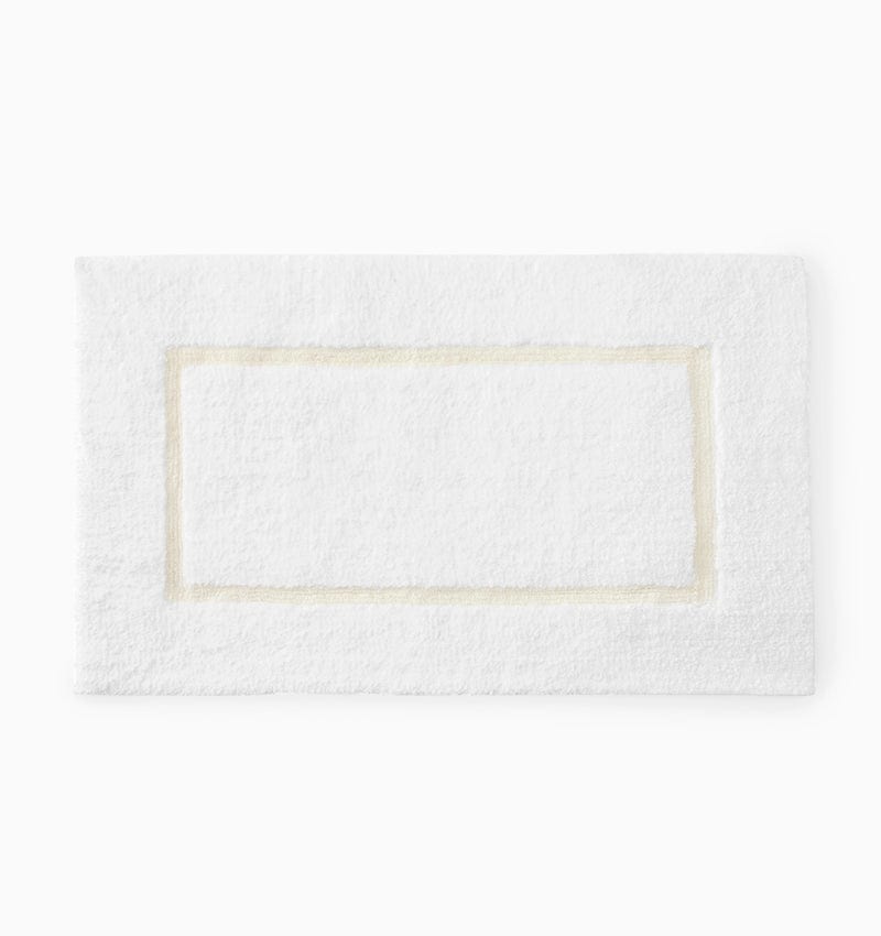 Lindo Bath Rug in White and Ivory by Sferra - Non-skid backing Bathroom Rug - Image 2