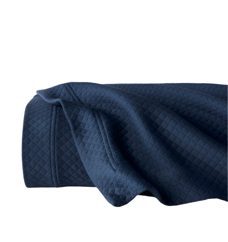 Coverlet - Sferra Linens Rombo Navy Coverlets - Matelasse Bedspread at Fig Linens and Home