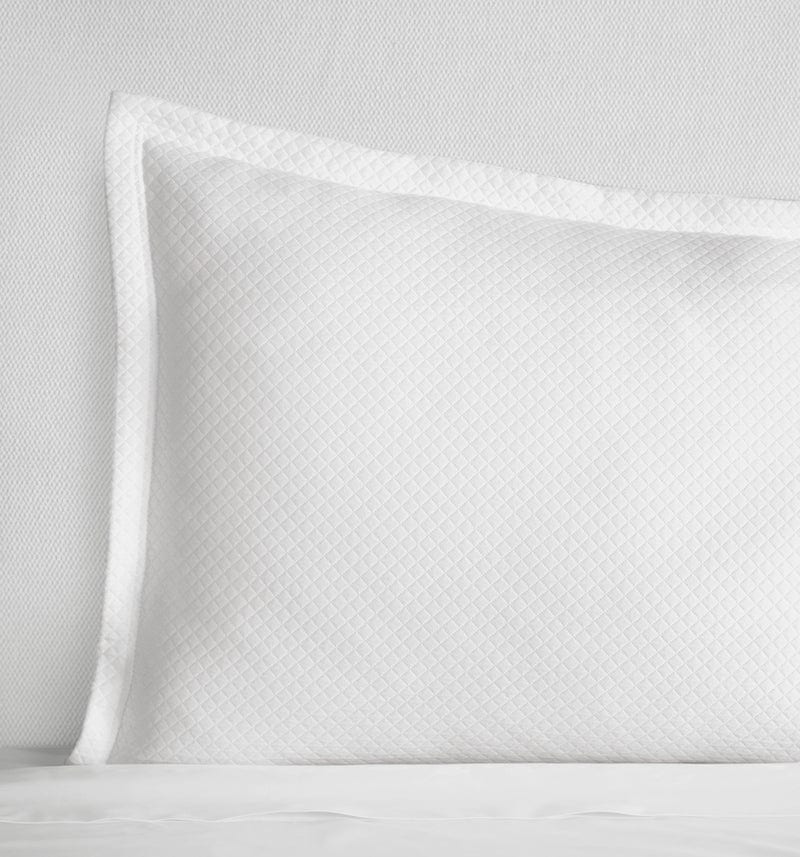 Pillow Sham - Sferra Linens Rombo White - Matelasse at Fig Linens and Home