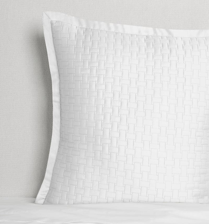 Pillow Sham - Sferra Bedding - Sampietrini White Quilted Style at Fig Linens and Home