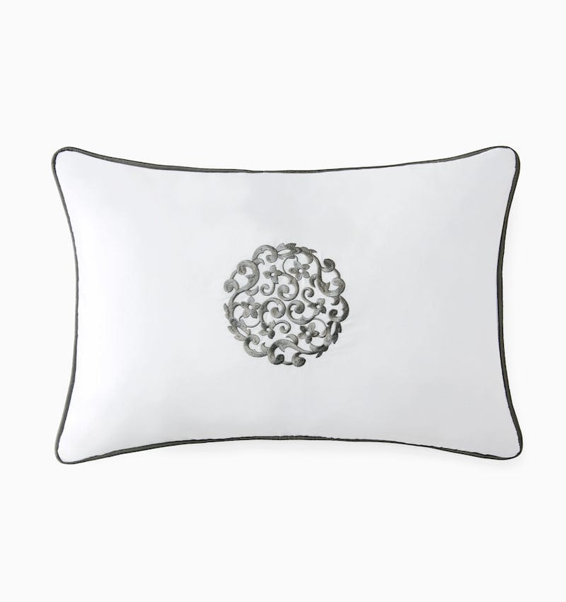 Storia White and Charcoal Decorative Pillow by Sferra | Throw Pillows at Fig Linens and Home