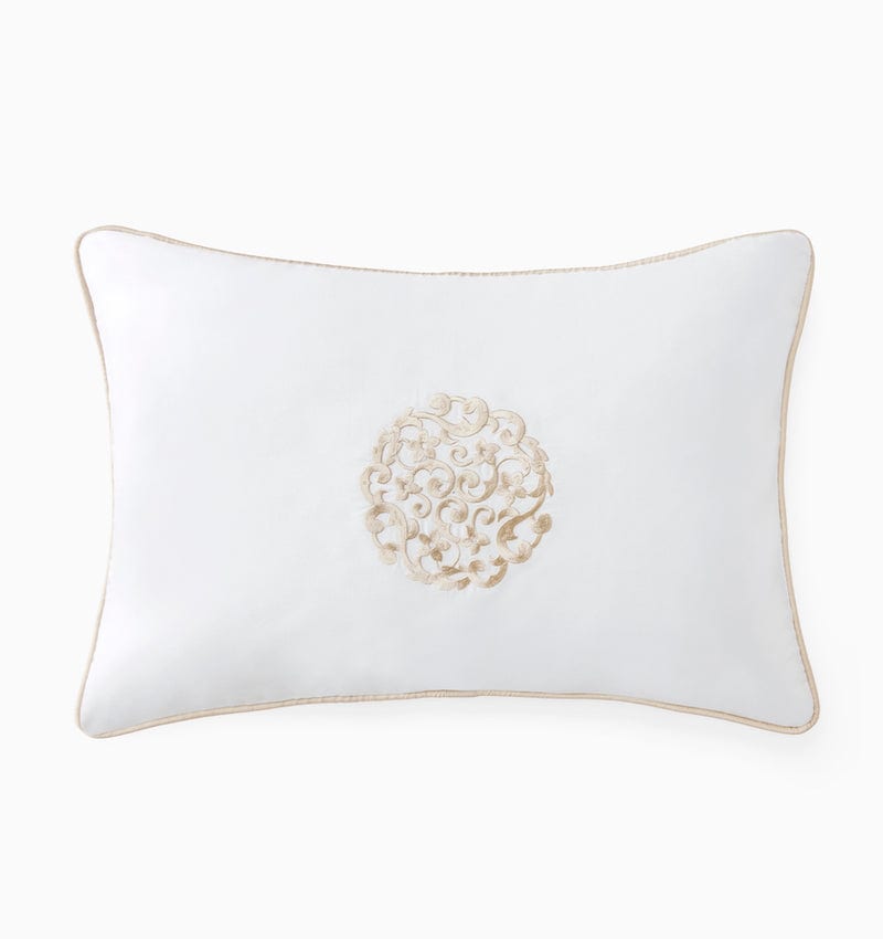 Storia White and Sand Decorative Pillow by Sferra | Throw Pillows at Fig Linens and Home