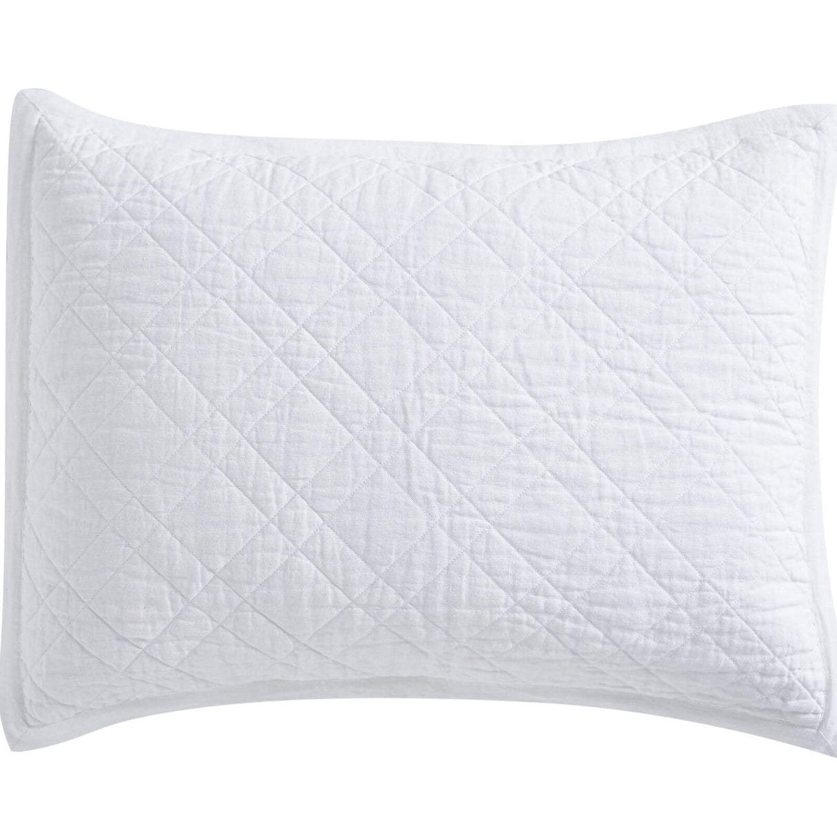 Chloe European Linen Diamond Coverlet Sham by Orchids Lux Home - White Standard Sham