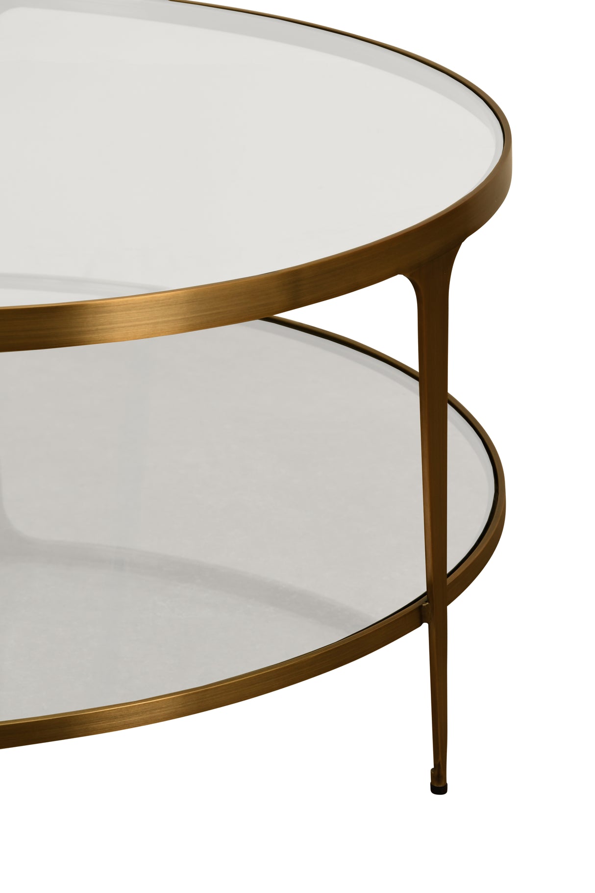 Worlds Away Stacey coffee table antique brass frame detail at Fig Linens and Home