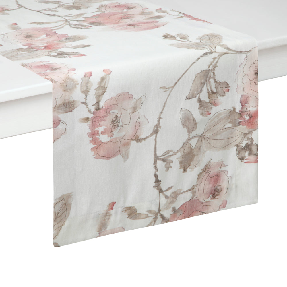 Savannah Pink Floral Table Runner | Mode Living at Fig Linens and Home