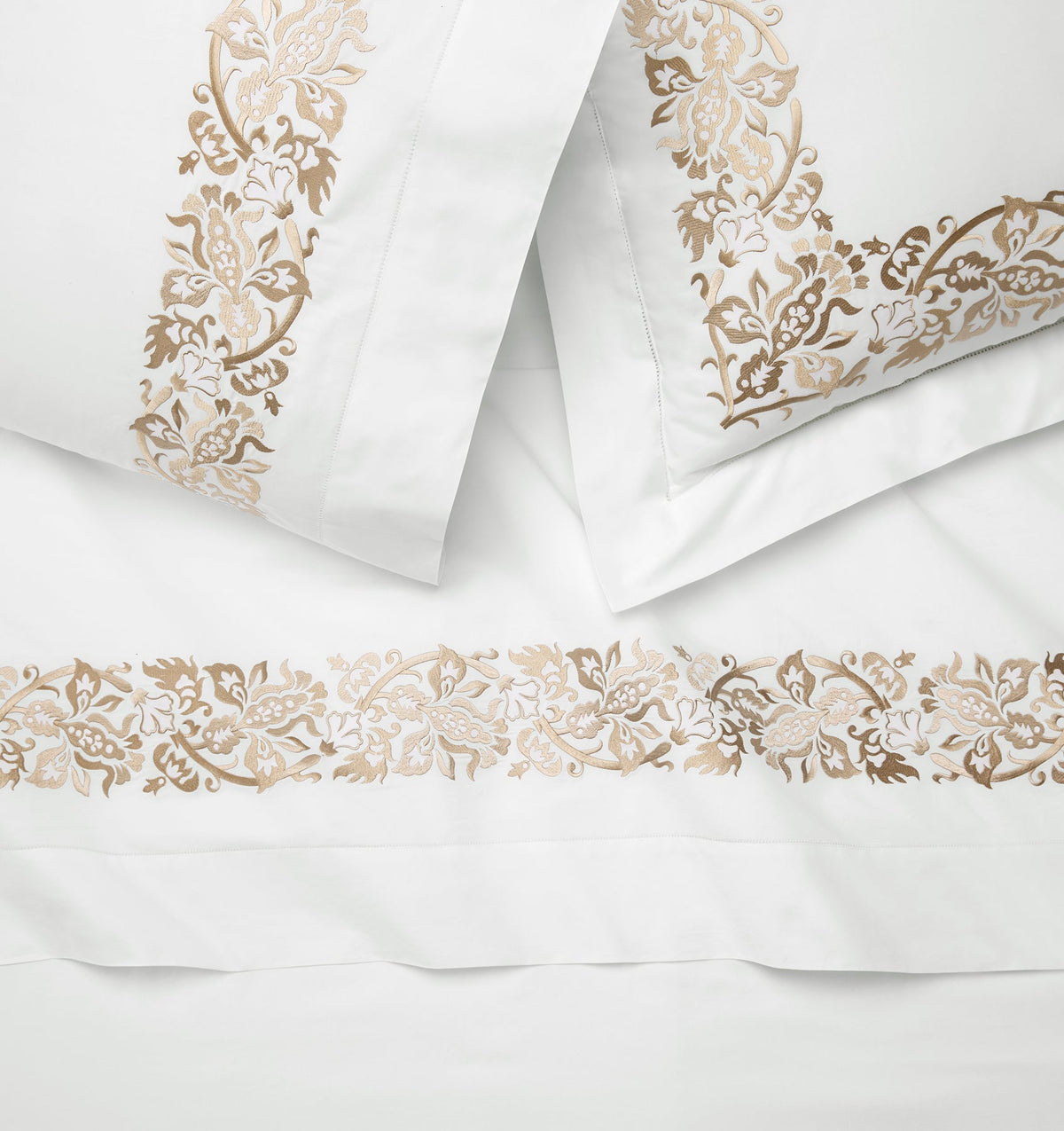 Saxon Bedding by Sferra | Champagne Flat Sheet at Fig Linens and Home