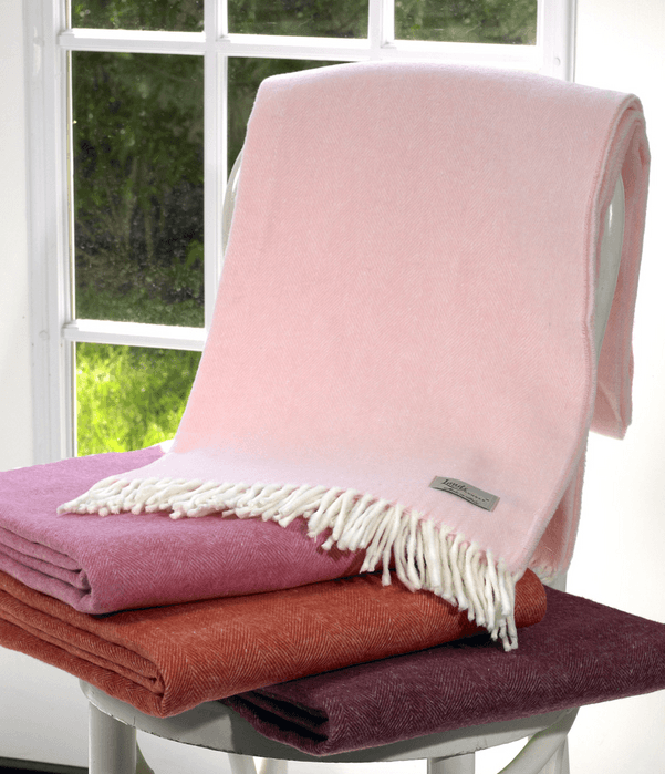 Lands Downunder Italian Herringbone Spicy Orange Throw by Lands Downunder - 51" x 67" Throw Spicy Orange at FIG LINENS AND HOME - 3