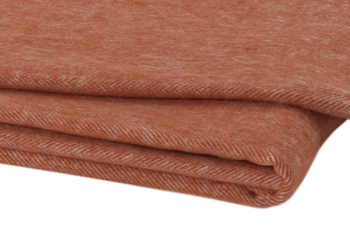 Lands Downunder Italian Herringbone Spicy Orange Throw by Lands Downunder - 51" x 67" Throw Spicy Orange at FIG LINENS AND HOME - 2