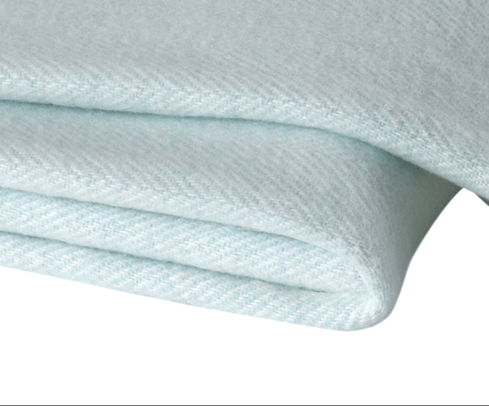 Lands Downunder Italian Herringbone Ice Blue Throw by Lands Downunder - 51" x 67" Throw Ice Blue at FIG LINENS AND HOME - 2