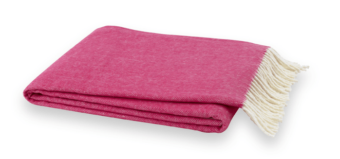 Lands Downunder Italian Herringbone Peony Throw by Lands Downunder - 51" x 67" Throw Peony at FIG LINENS AND HOME - 1