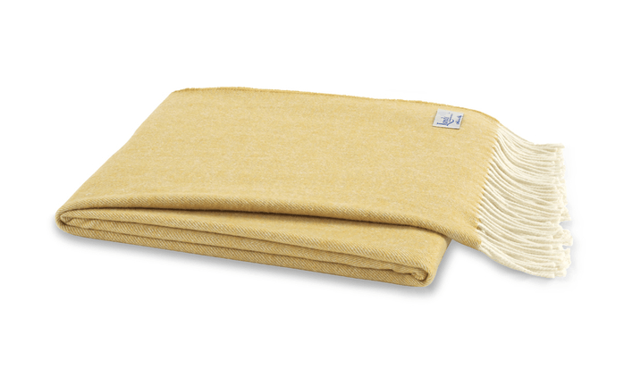Lands Downunder Italian Herringbone Cider Throw by Lands Downunder - 51" x 67" Throw Cider at FIG LINENS AND HOME - 1
