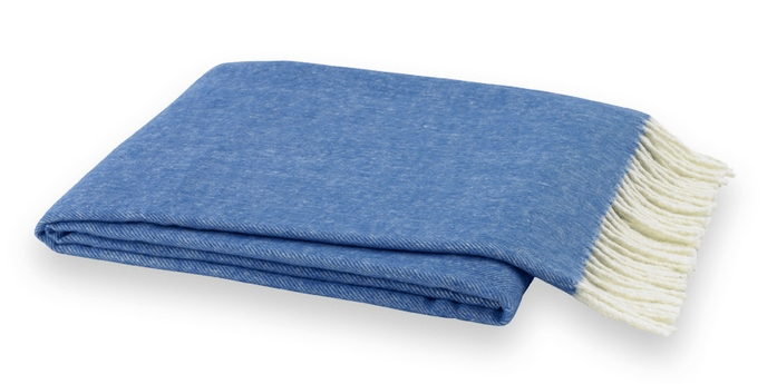 Lands Downunder Italian Herringbone Marina Throw by Lands Downunder - 51" x 67" Throw Marina at FIG LINENS AND HOME - 1