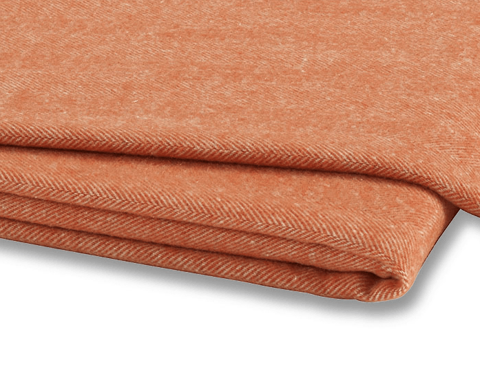 Lands Downunder Italian Herringbone Mandarin Throw by Lands Downunder - 51" x 67" Throw Mandarin at FIG LINENS AND HOME - 2