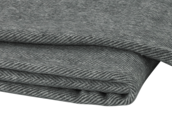 Lands Downunder Italian Herringbone Charcoal Grey Throw by Lands Downunder - 51" x 67" Throw Charcoal Grey at FIG LINENS AND HOME - 2