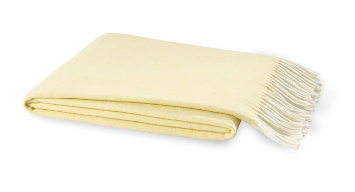 Lands Downunder Italian Herringbone Butter Throw by Lands Downunder - 51" x 67" Throw Butter at FIG LINENS AND HOME - 1