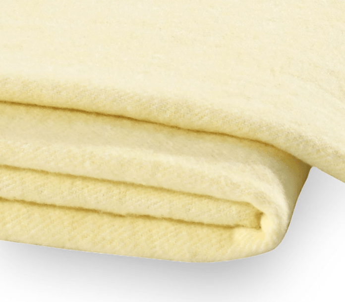 Lands Downunder Italian Herringbone Butter Throw by Lands Downunder - 51" x 67" Throw Butter at FIG LINENS AND HOME - 2