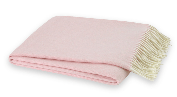 Lands Downunder Italian Herringbone Cherry Blossom Throw by Lands Downunder - 51" x 67" Throw Cherry Blossom at FIG LINENS AND HOME - 1