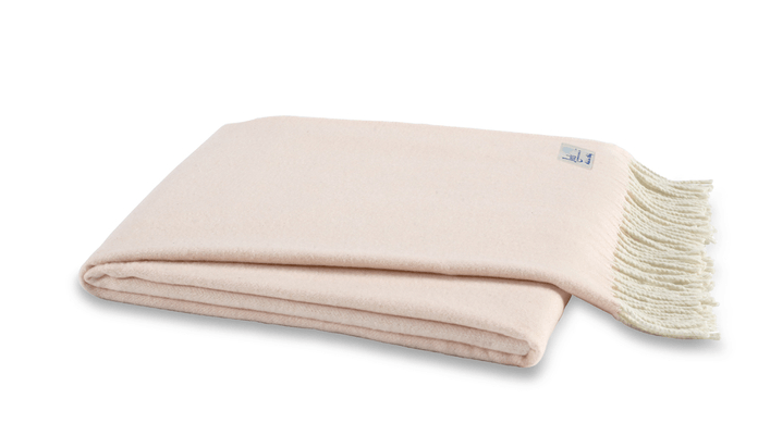 Lands Downunder Italian Herringbone Pink Salt Throw by Lands Downunder - 51" x 67" Throw Pink Salt at FIG LINENS AND HOME - 1