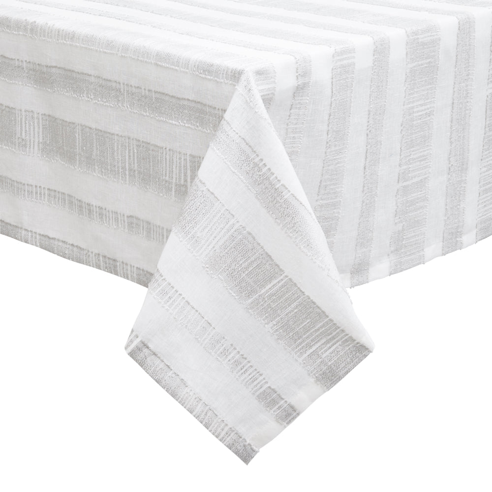 Seville Silver Tablecloth Detail 2 | Mode Living at Fig Linens and Home