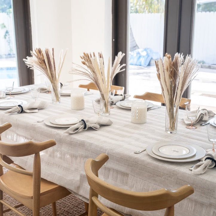 Seville Silver Tablecloth | Mode Living at Fig Linens and Home