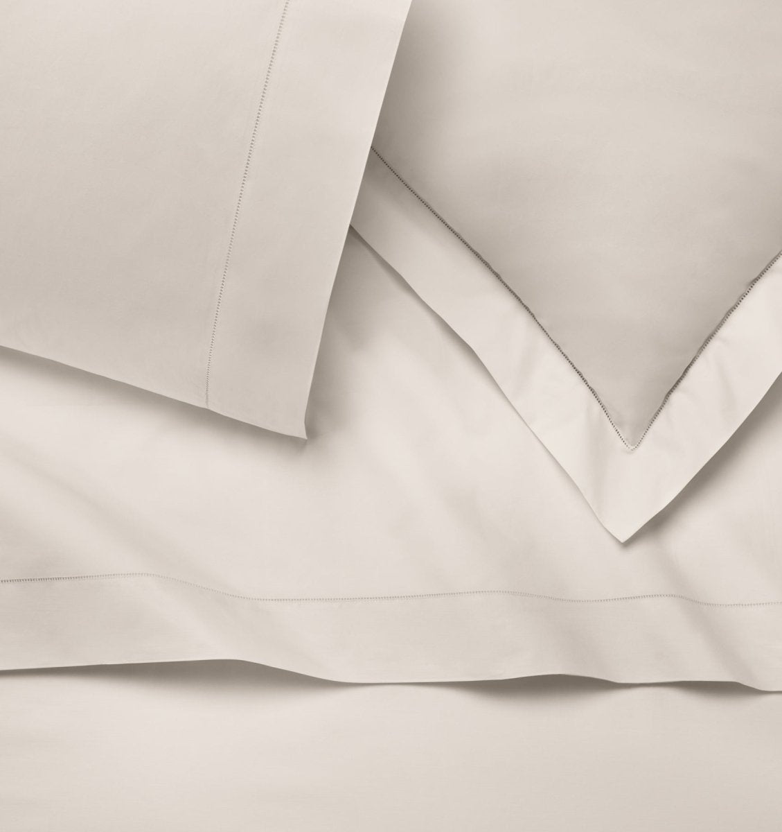 Sheets and Shams - Sferra Celeste Percale Bedding Bone at Fig Linens and Home
