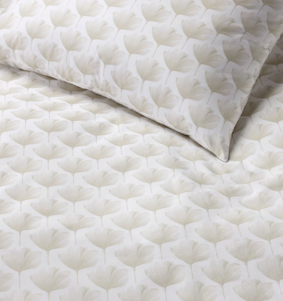 Bedding Detail - Sferra Edna Beige Duvets and Shams at Fig Linens and Home