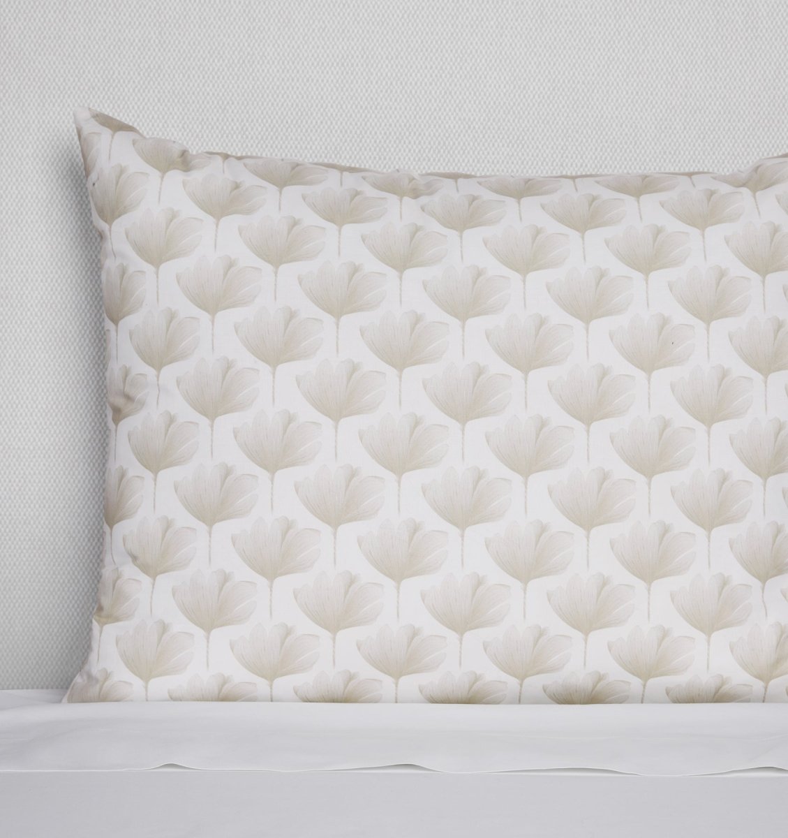 Pillow Sham Front - Sferra Edna Pink and Orange Bedding at Fig Linens and Home - Lifestyle on Bed