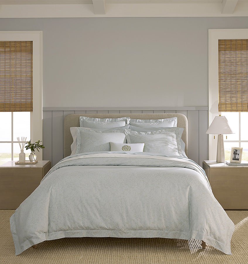 Selini Bedding in Silver Sage | Sferra Duvet Covers & Shams at Fig Linens and Home Lifestyle 1