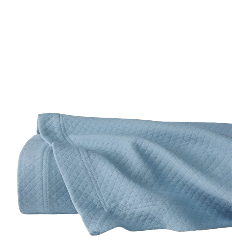 Sferra Coverlet - Rombo Sea Blue Matelasse Coverlet in Queen, King and Twin Size - View 1