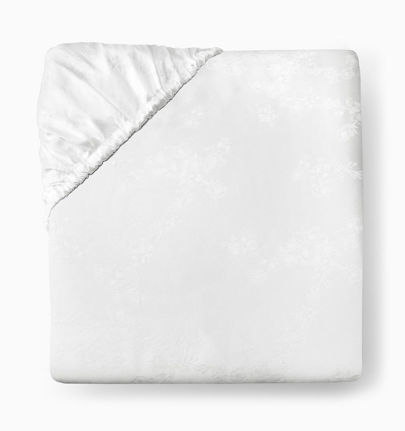 Fitted Sheet - Sferra Giza 45 Natura White Bedding at Fig Linens and Home