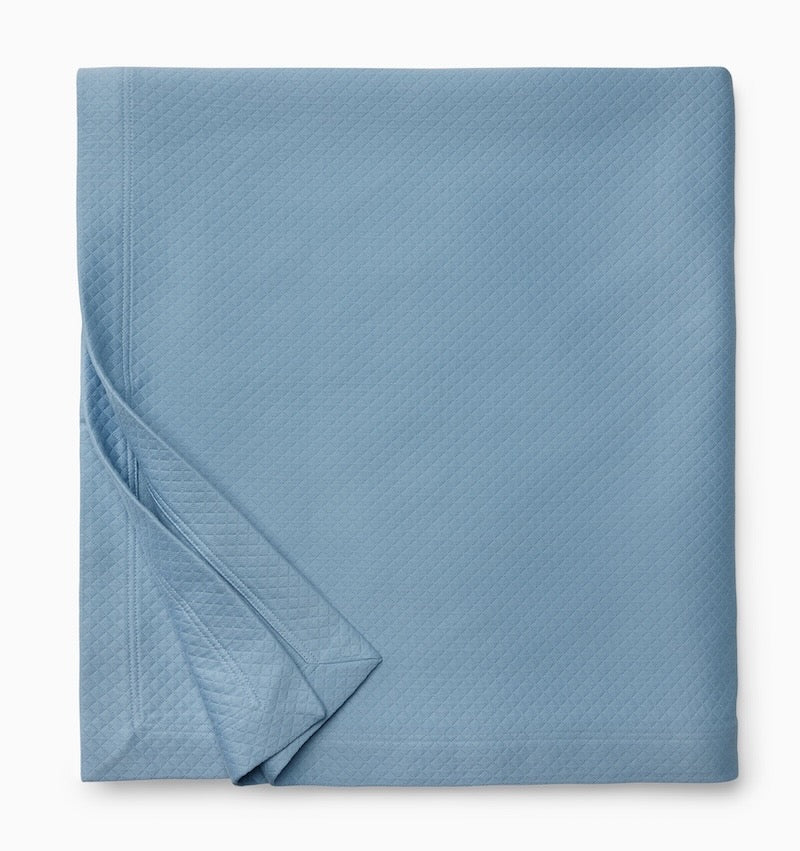 Sferra Coverlet - Rombo Sea Blue Matelasse Coverlet in Queen, King and Twin Size - View 2