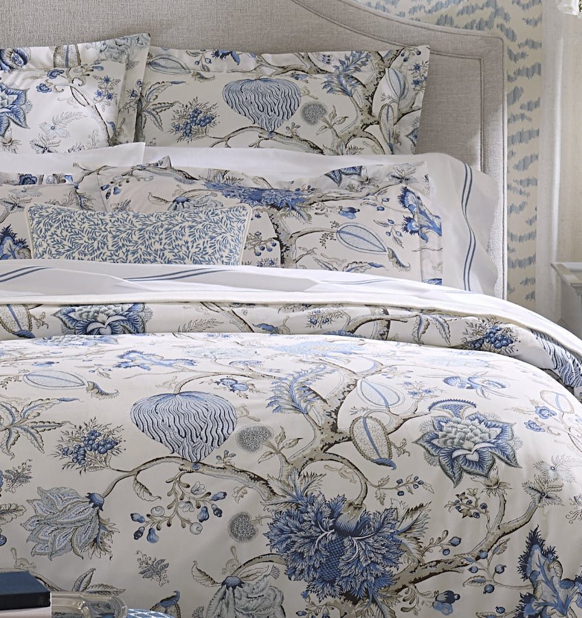 Pondicherry Bedding in Sea | Scalamandre Sferra Duvet Covers and Shams at Fig Linens and Home 2