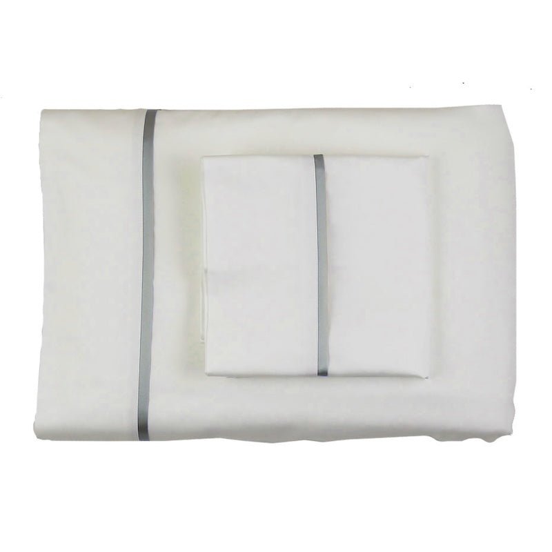 Pillowcases - Ann Gish Silk Trim Pillowcases at Fig Linens and Home - Ivory and Frost