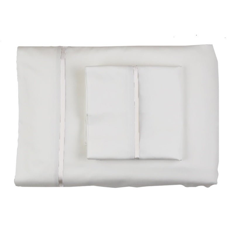 Pillowcases - Ann Gish Silk Trim Pillowcases at Fig Linens and Home - Ivory and Ivory