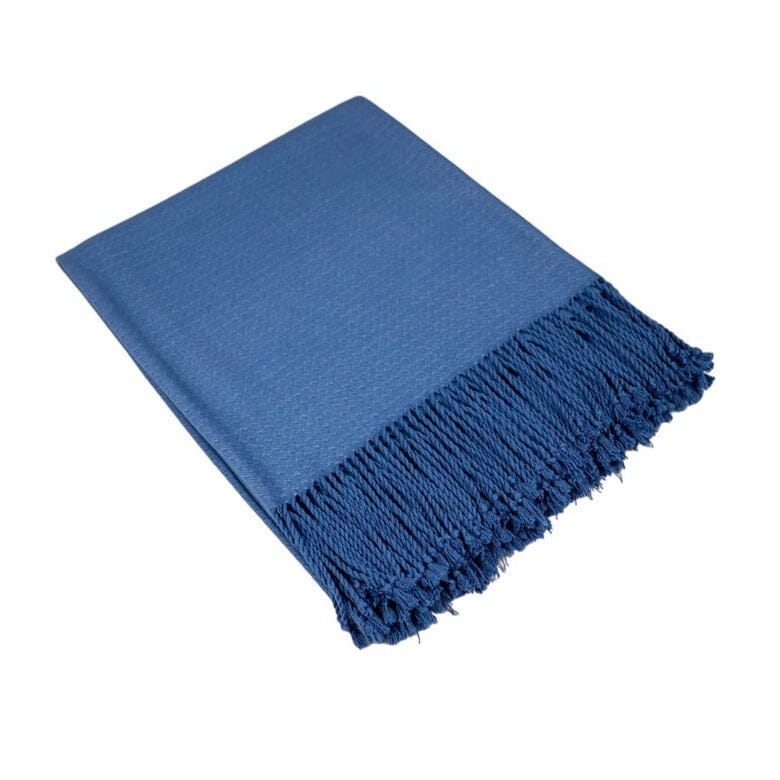 Silk Story Throw Blanket in Admiral Blue by Fig Linens and Home