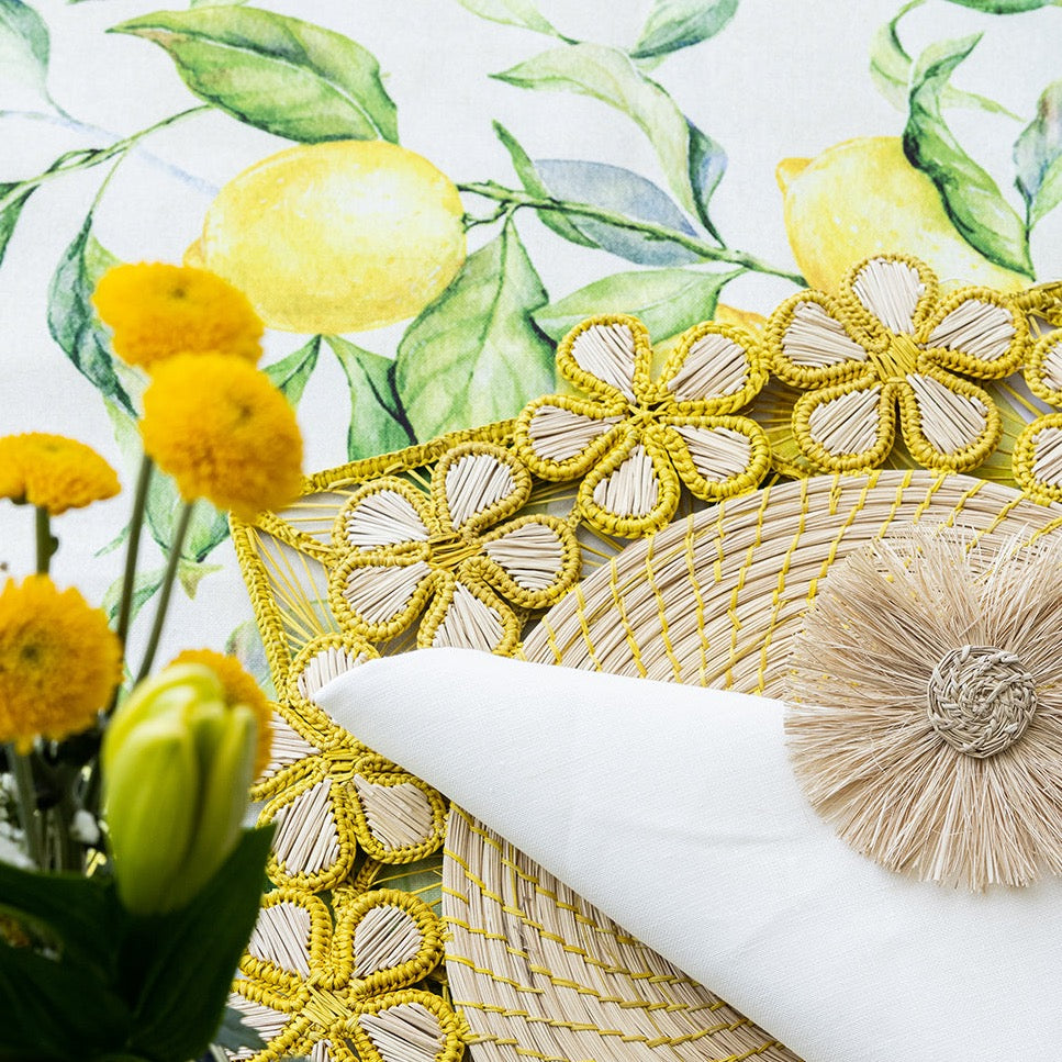 Sorrento Yellow Tablecloth | Mode Living at Fig Linens and Home