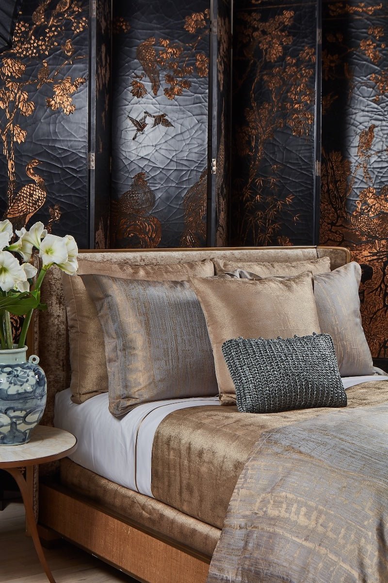 Stardust Golden Pillow by Ann Gish at Fig Linens and Home