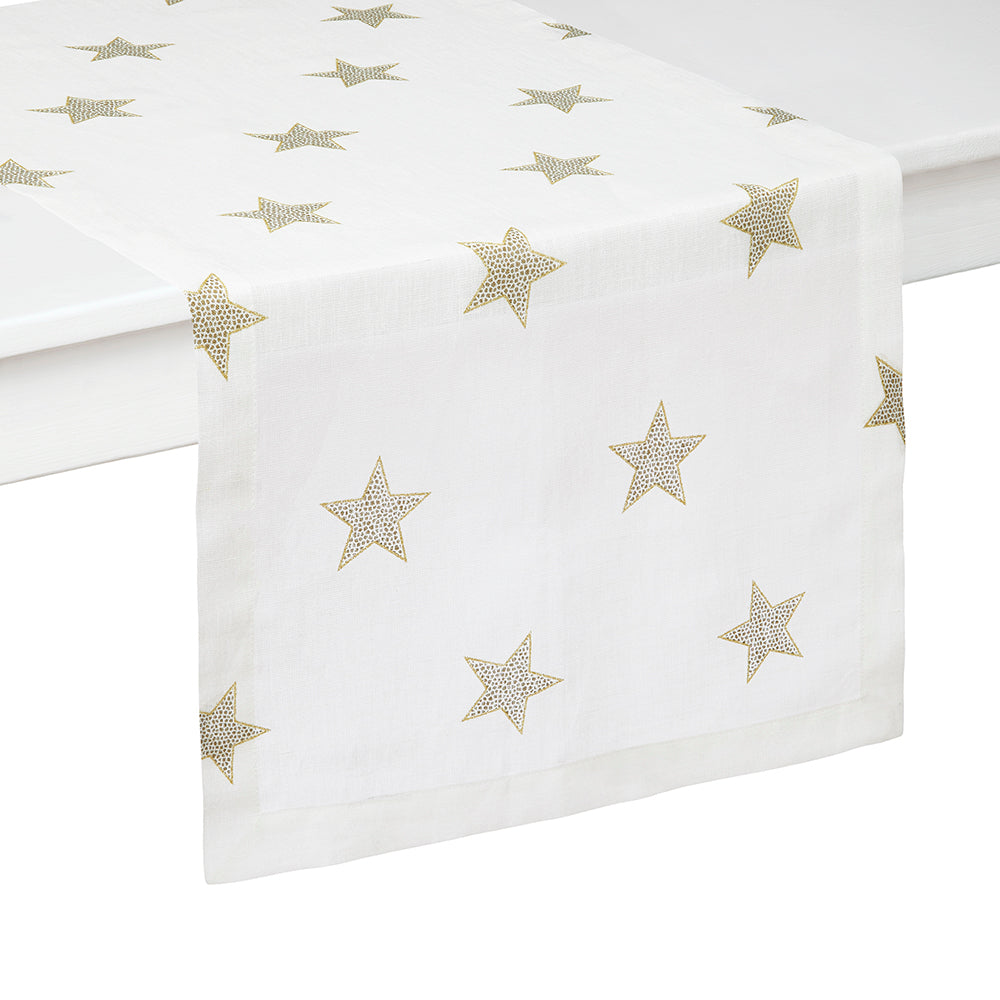 Starry Night Gold Table Runner | Mode Living at Fig Linens and Home